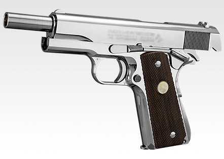 TOKYO MARUI Licensed Colt Gov Series 70 Nickel Finish GBB Pistol