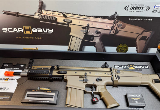 Tokyo Marui Next Generation Recoil Shock System FNH Licensed SCAR-H (Heavy) AEG Rifle in FDE