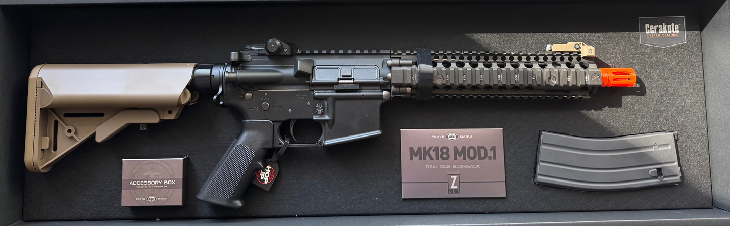 Tokyo Marui Colt Licensed MK18 Daniel Defense RIS ZET System Cerakote Finish Gas Blowback Rifle